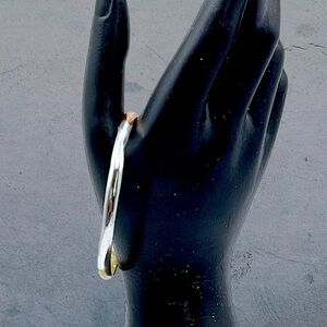 Designer Taxco Sterling Silver Yellow and Rose Gold Tri Color Bangle Bracelet